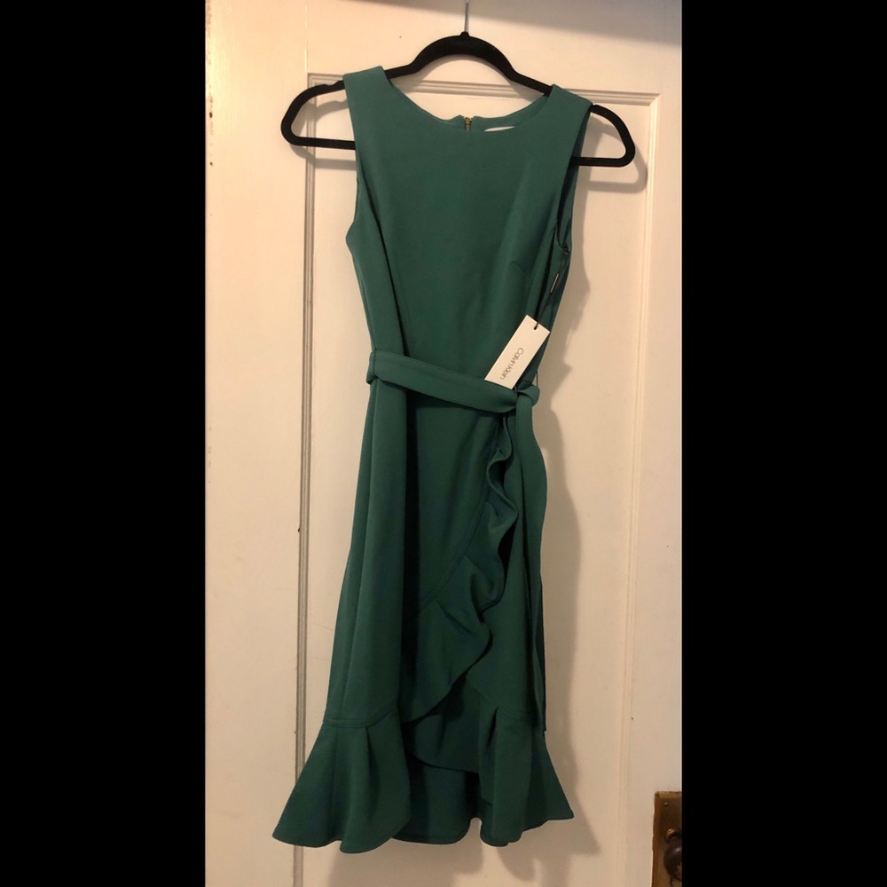 NWT Calvin Klein turquoise sleeveless dress